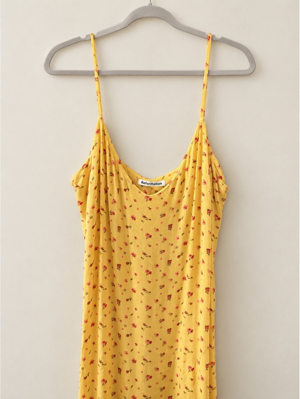 Reformation Crimini Gwen Yellow Floral Slip Dress Size 12